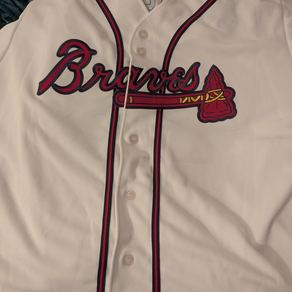 Atlanta Braves Jair Jurrjens White Button-Up Jersey XL Autographed Just Minors